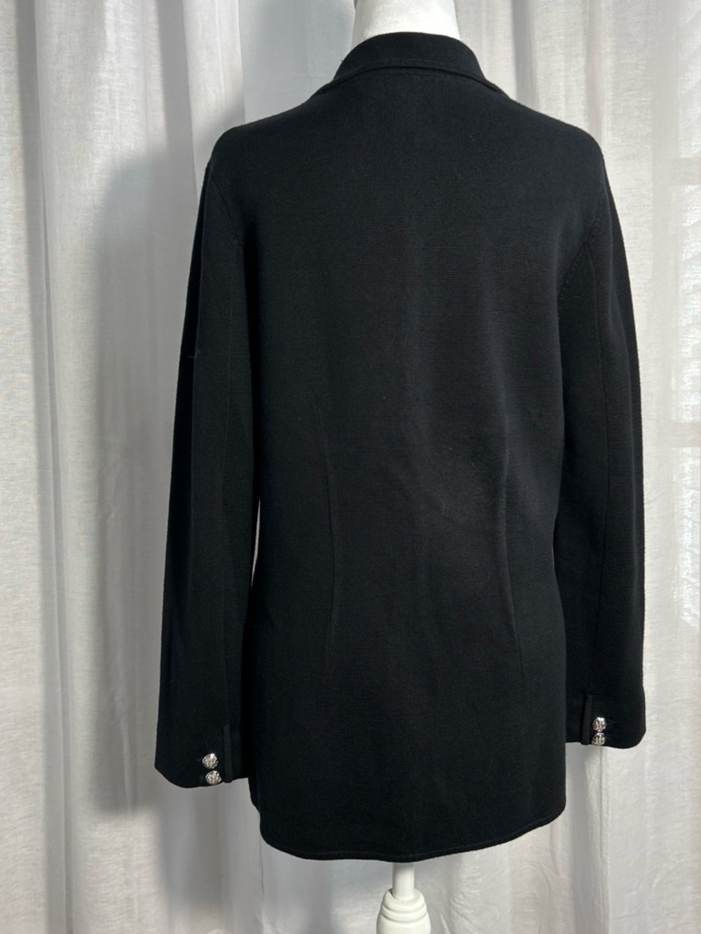 Ralph Lauren Black Knit Crest Patch Blazer - Picture 6 of 6